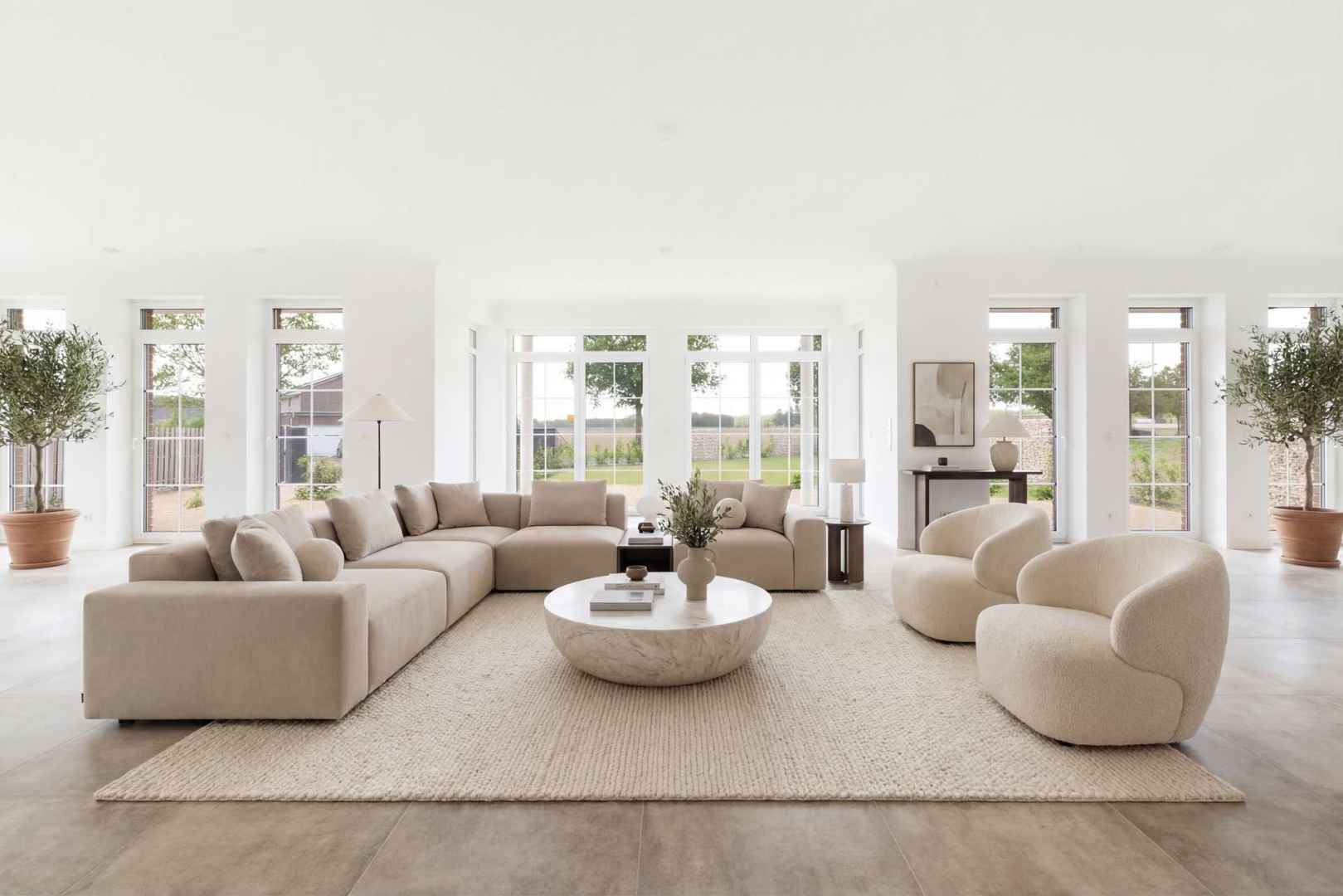 Visualisierung - Großzügiger Wohn- und Essbereich