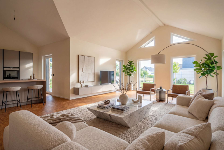 Visualisierung Wohn- und Essbereich