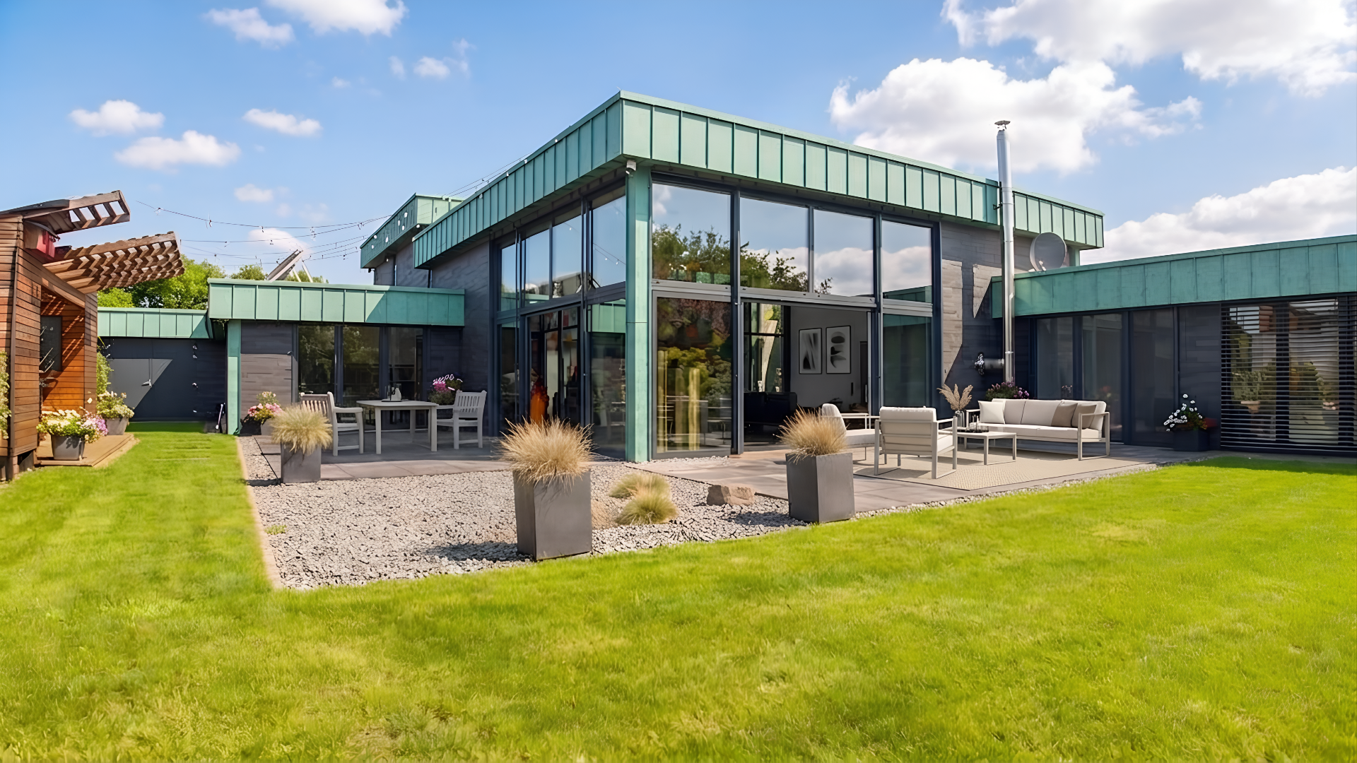 Terrassenansicht visualisiert